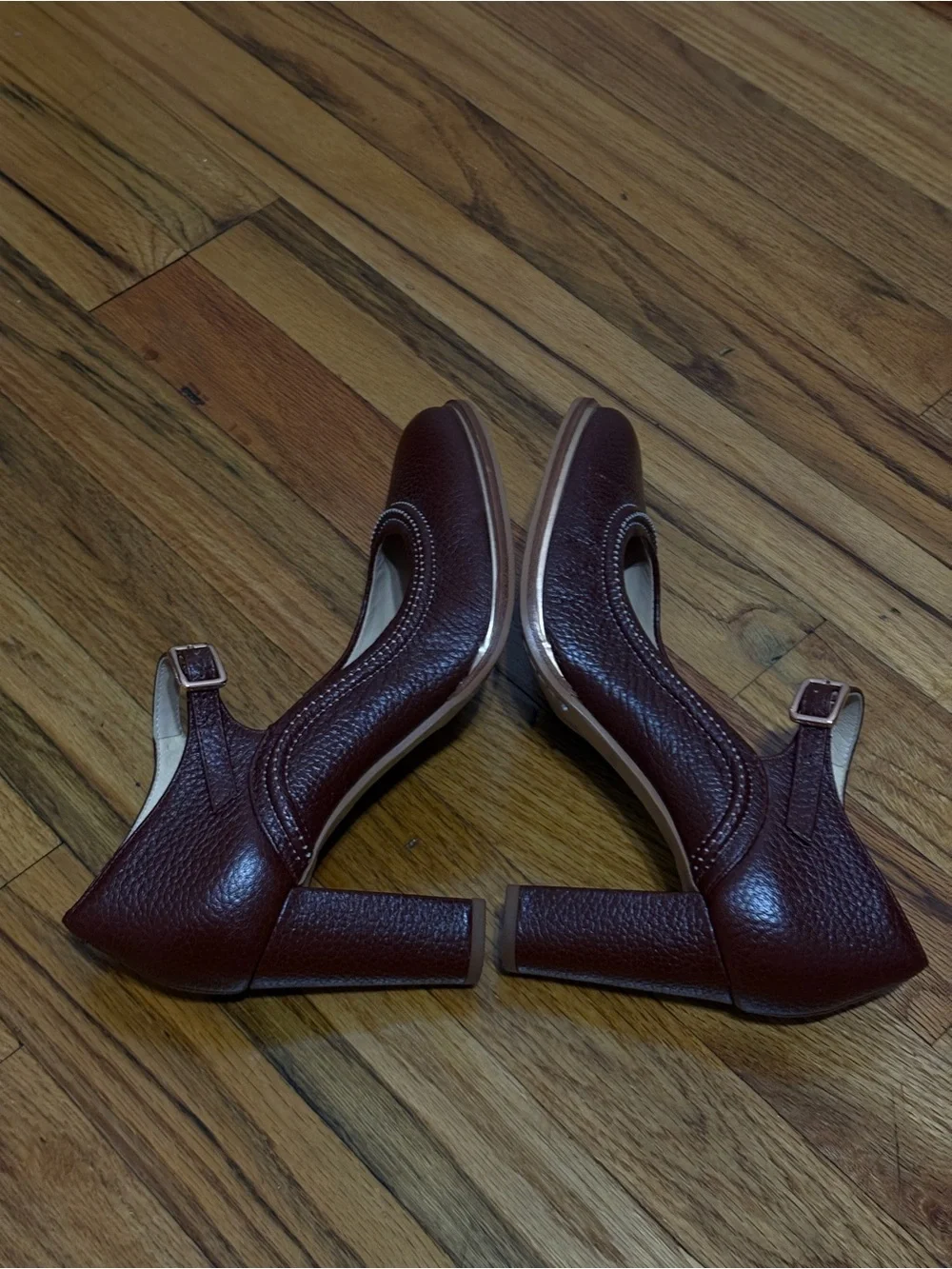 Clarks Ellis Mae brown leather Mary Jane pumps